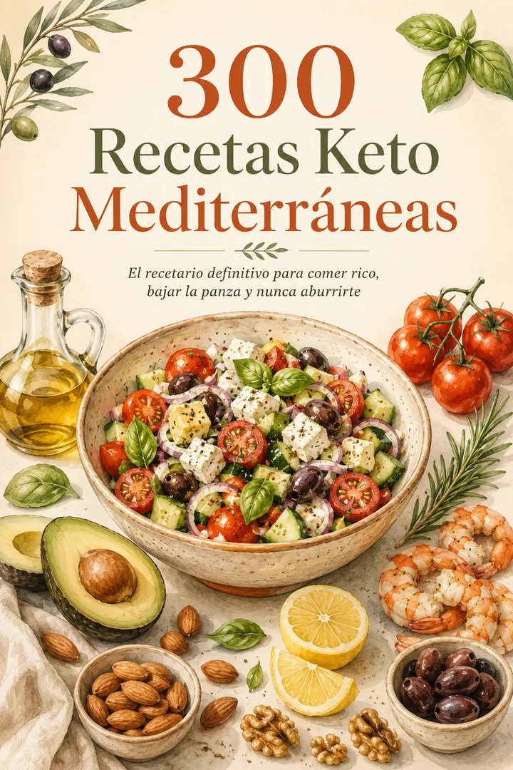Portada del ebook 300 Recetas Keto Mediterráneas